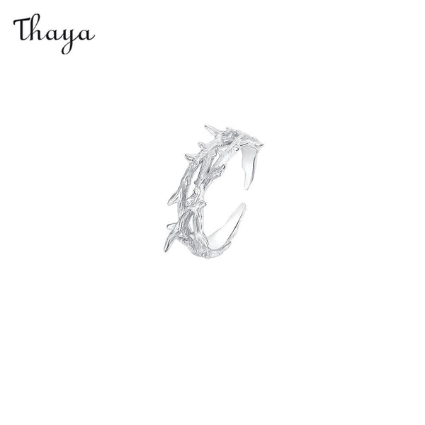 Thaya 925 Silver Thorn Rose Couple Rings