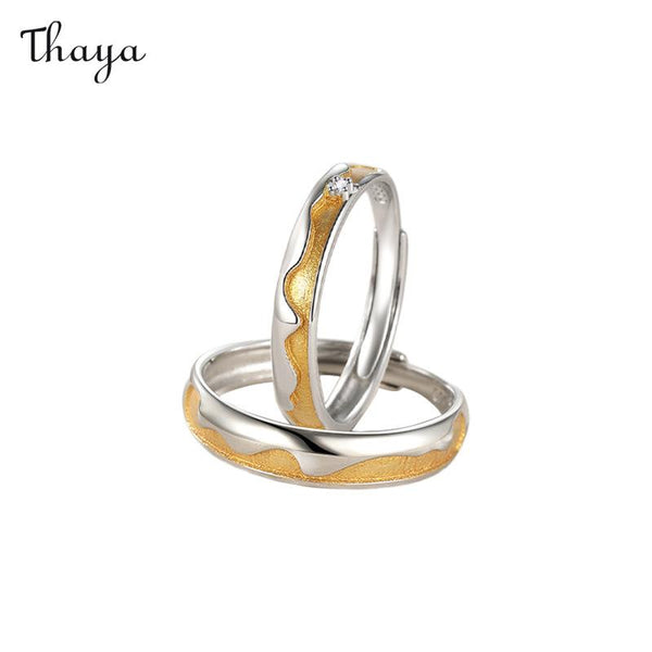 Thaya 999 Silber Gold Coast Süße Liebe Paar Ringe