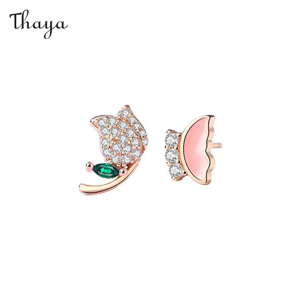 Boucles d'oreilles en argent 925 Thaya en forme de pétales de tulipe