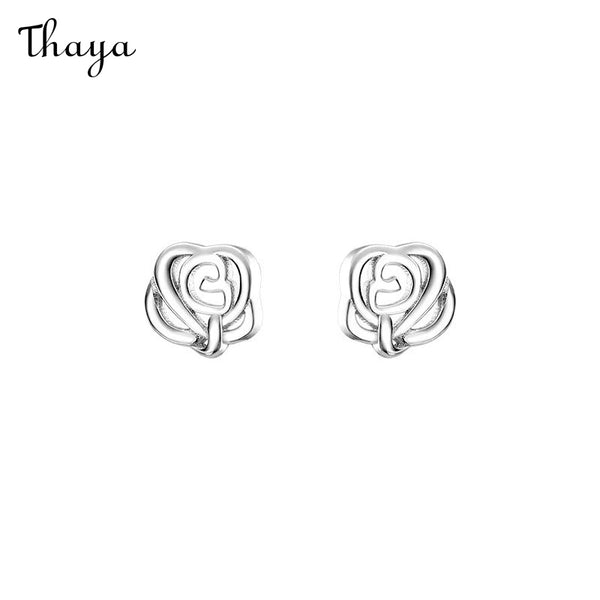 Thaya 925 Silver  Hollow Vintage Rose Earrings