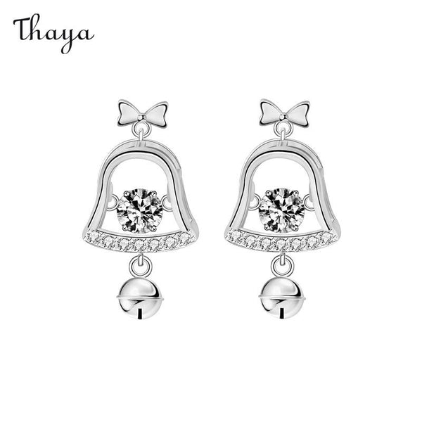 Thaya 925 Silver Christmas Bell Tassel Earrings