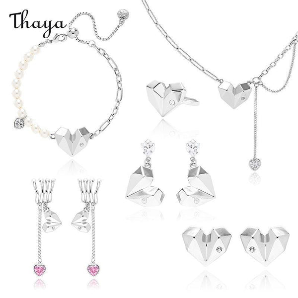 Ensemble de bijoux en origami Love fabriqués à la main par Thaya