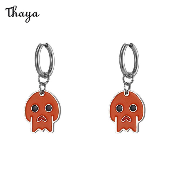 Thaya Spooky Ghost Face Earrings