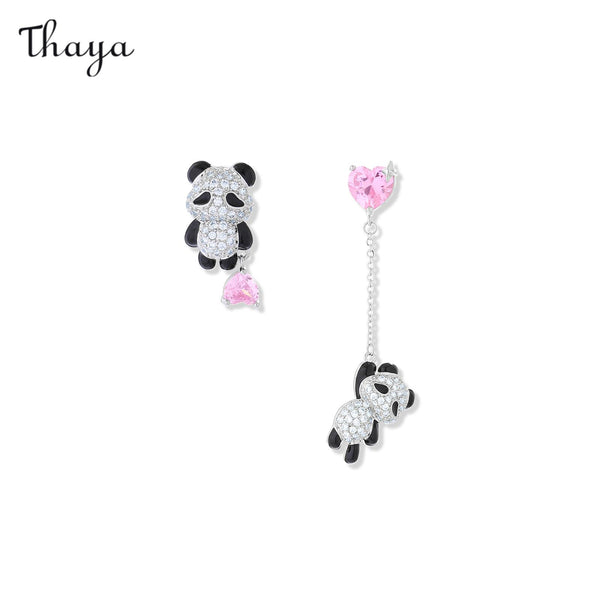 Boucles d'oreilles dépareillées ludiques Thaya Panda