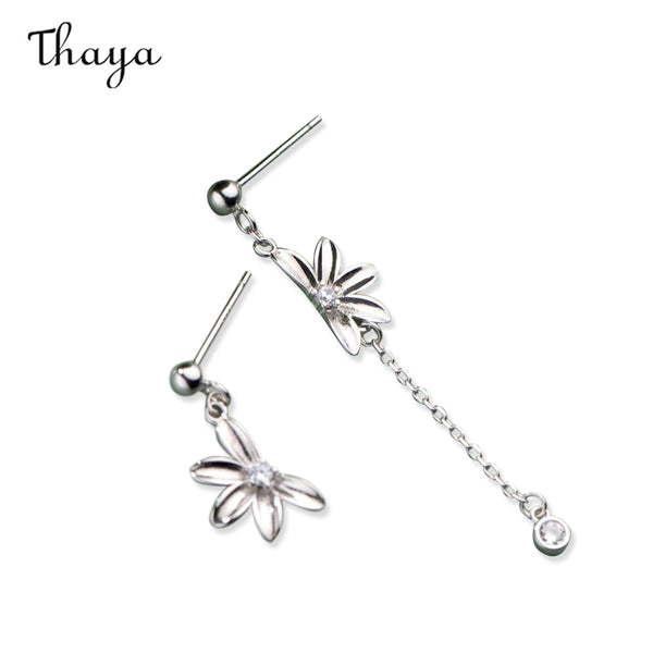 Thaya 925 Silber Duftende Diamant-Blumenquasten-Ohrringe