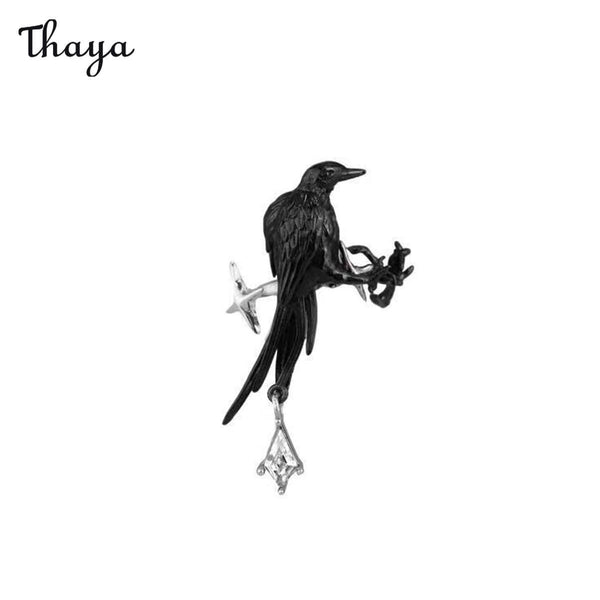 Thaya Black Raven Earrings