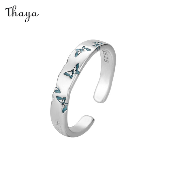 Thaya 925 Silver Matte Butterfly Ring