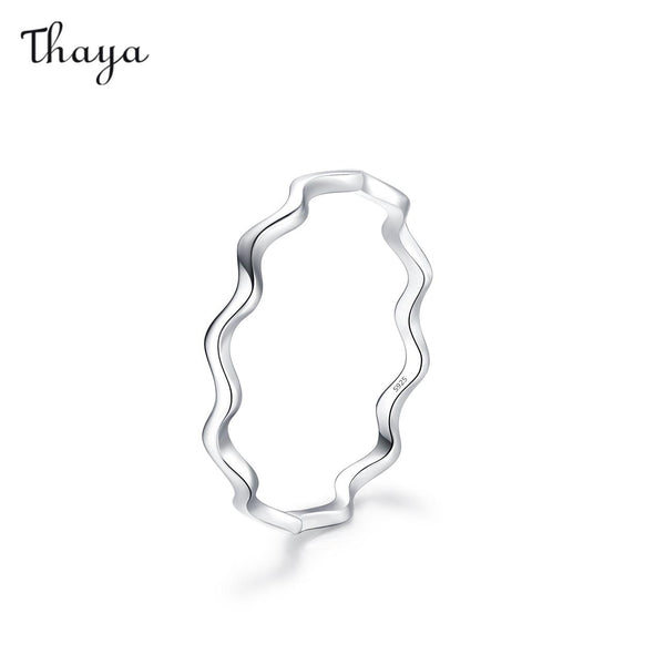 Thaya 925 Silver Minimalist Wave Ring