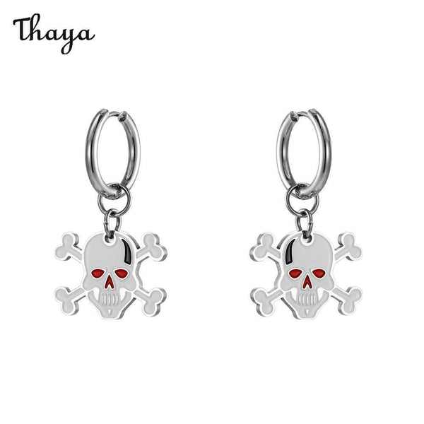 Thaya Quirky Skull Halloween Earrings