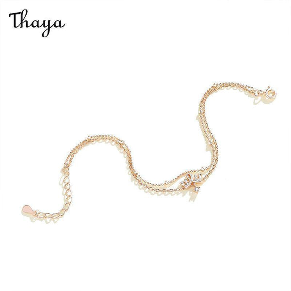 Thaya 925 Silver Adorn Beauty With Crown Double Layer Bracelet