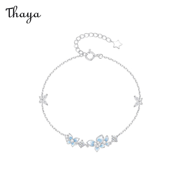 Thaya 925 Silber hauchzartes blaues Schmetterlings-Schmuckset