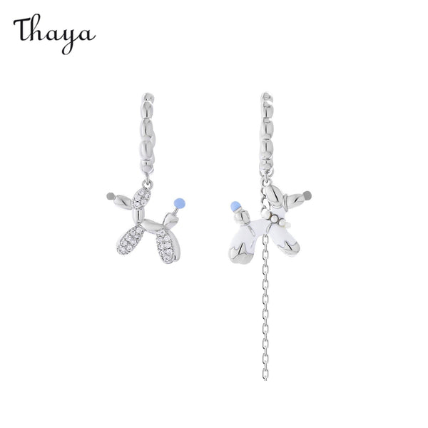 Thaya Cute White Puppy Tassel Earrings