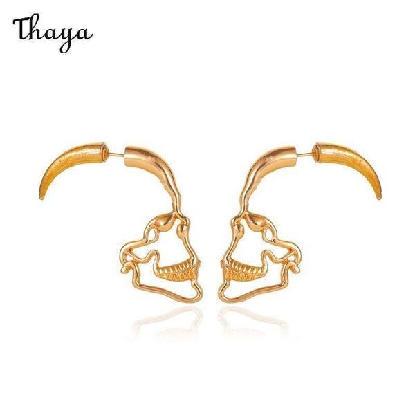 Thaya Punk Skull Earrings