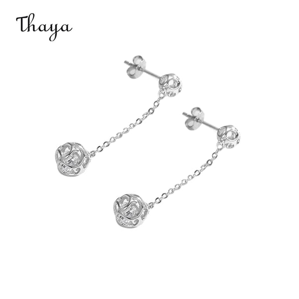 Thaya 925 Silver Hollow Flower  Earrings