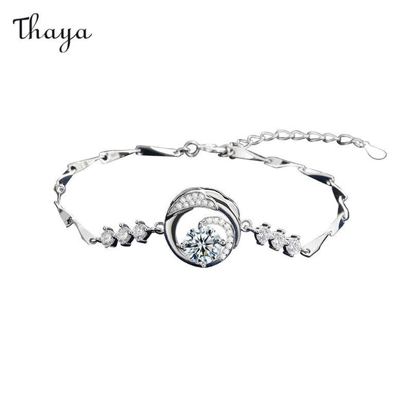 Thaya 925 Silber Herz-zu-Herz Moissanit Armband