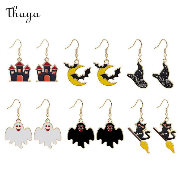 Thaya Halloween Cuteness Goth Style Cartoon Earrings