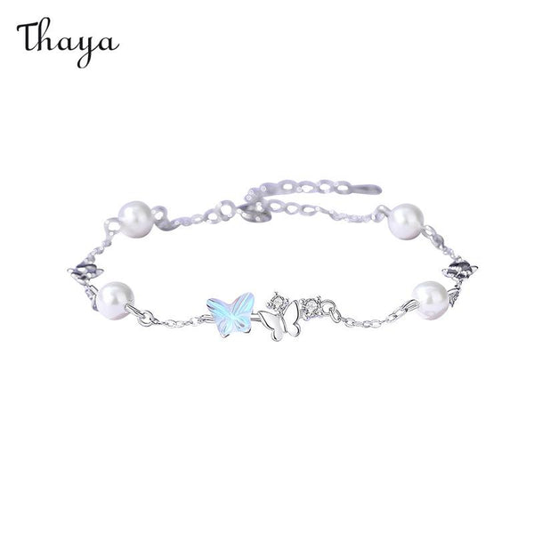 Bracelet Thaya en perles et papillon en argent 925