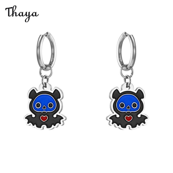 Thaya Gothic Charm Bat Earrings