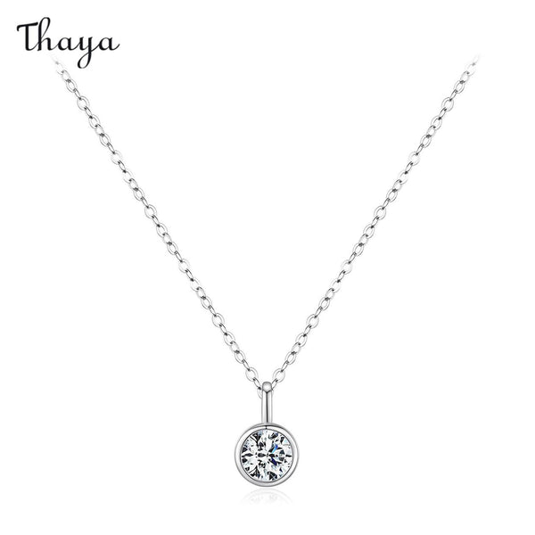 Thaya 925 Silber 1 Karat Moissanit Einfache Klassische Halskette