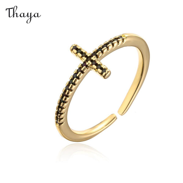 Thaya Artistic Geometric Oil Splash Open Rings