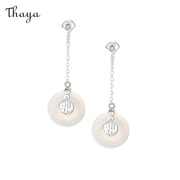 Thaya  925 Silver Fortune and Peace Buckle Earrings