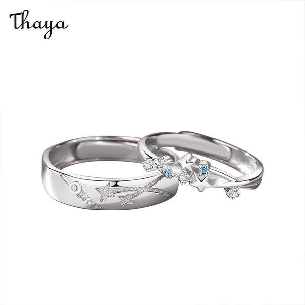 Thaya 925 Silver Meteor Shower Open Rings