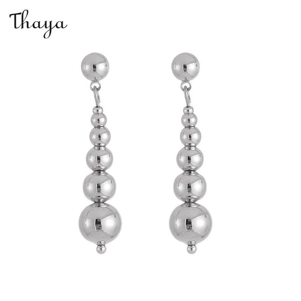 Boucles d'oreilles Thaya en perles brillantes sphériques