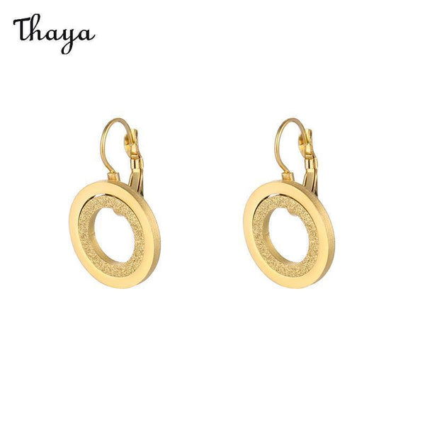 Thaya Titanium Steel Subtle Circle Earrings