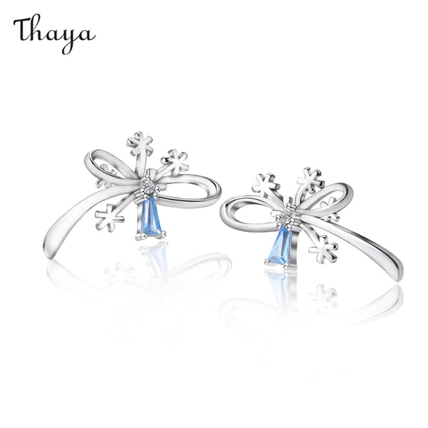 Thaya 925 Silver Winter Snowflake Earrings