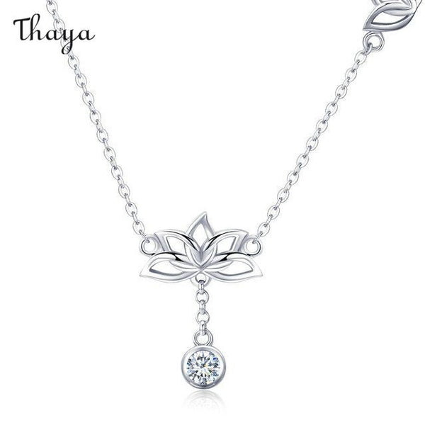 Thaya 925 Silver Spring Lotus Charm Necklace