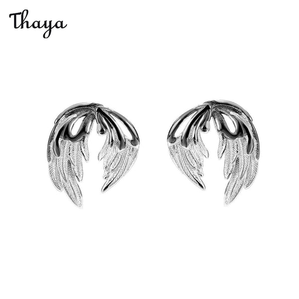 Thaya 925 Silver Personalized Wing Stud Earrings