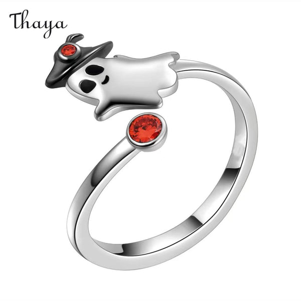 Thaya Halloween Ghost Diamond Open Ring