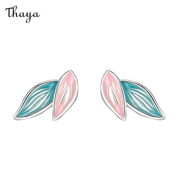 Thaya 999 Silver Chromatic Leaflet Earrings