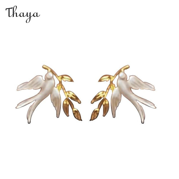 Thaya Spring Swallow Drooling Branch Earrings