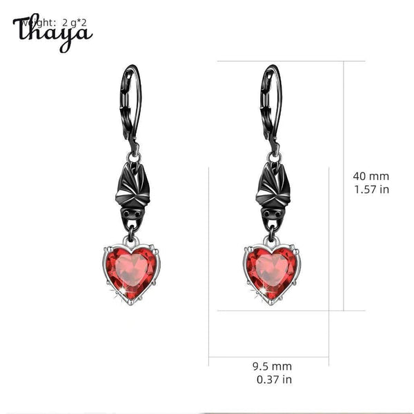 Thaya Diamond Batwing Hearts Earrings