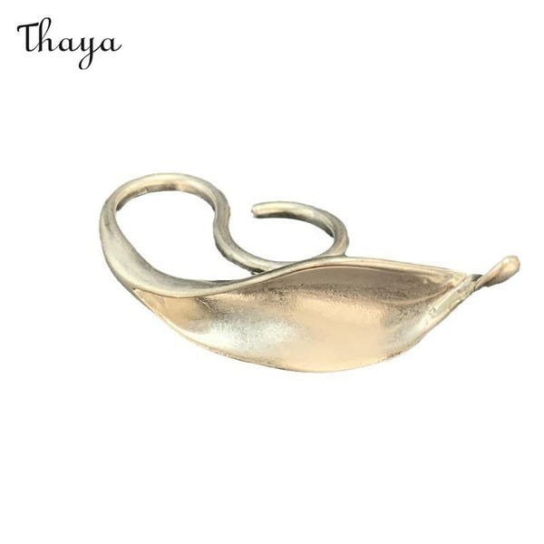 Thaya French Retro Irregular Geometric Leaf Ring