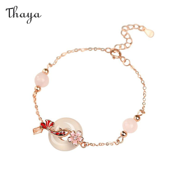 Thaya 925 Silber Pfirsichblüten-Koi-Armband