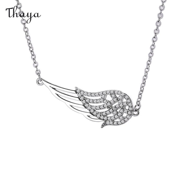 Thaya 925 Silver Angelic Winged Radiance Necklace