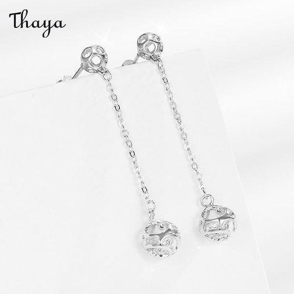 Boucles d'oreilles en argent 925 Thaya en forme de fleur creuse