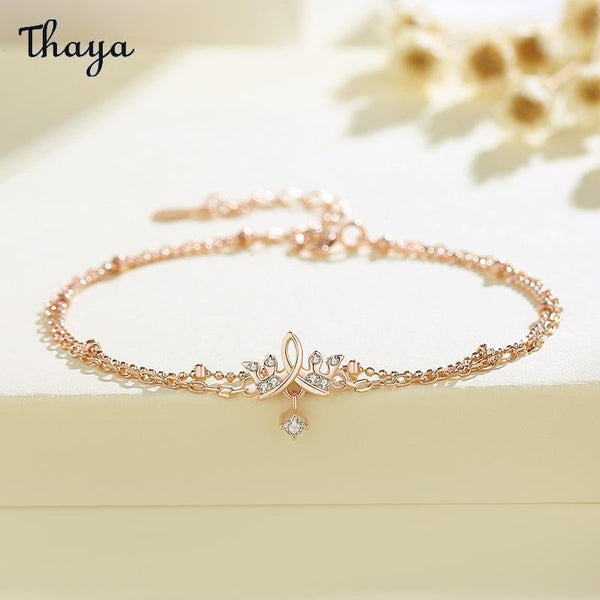 Thaya 925 Silber Adorn Beauty mit Krone Doppelschicht-Armband