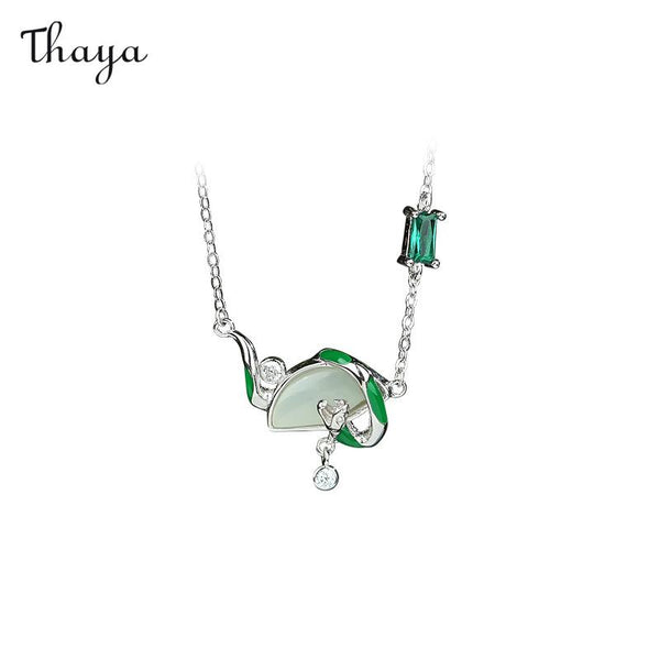 Thaya 925 Silver Dance Viper Fan Necklace