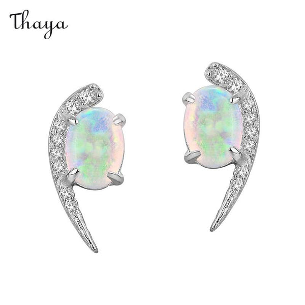 Thaya 925 Silver Shiny Moon Earrings