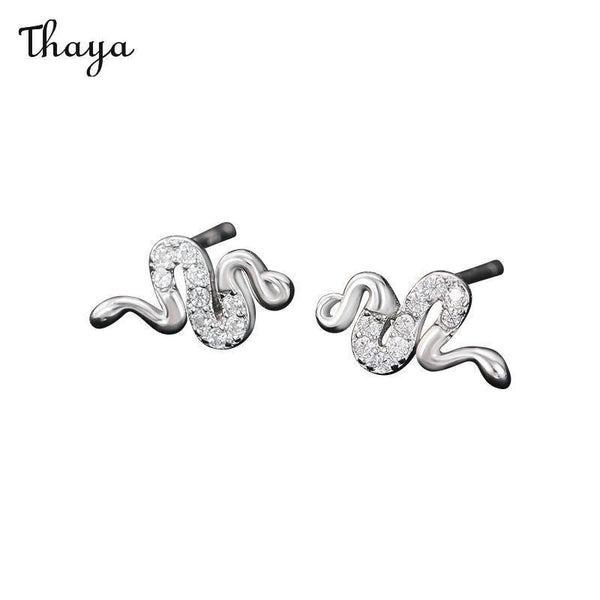 Thaya 925 Silver Snake Stud Earrings