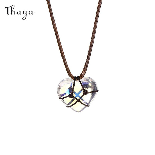 Thaya Love Castle Rose Quartz Heart-Shaped Necklace