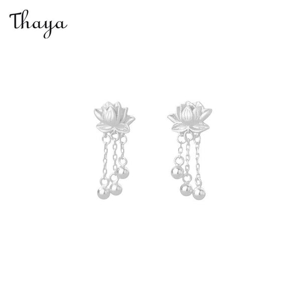 Thaya 999 Silver Elegant Lotus Tassel Jewelry Set