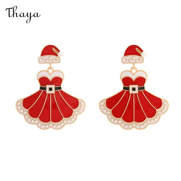 Thaya Christmas Pearl Dance Dress Earrings