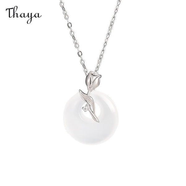 Thaya 925 Silber Tranquil Tulip Lock Halskette