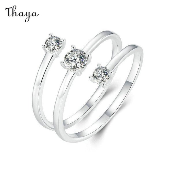 Thaya 925 Silver Shimmering Zircon Wrap Ring