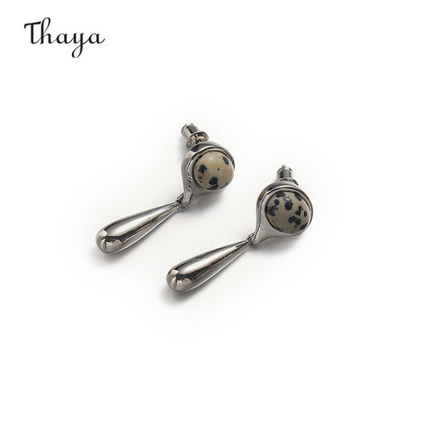 Thaya Chic Natural Stone Stud Earrings