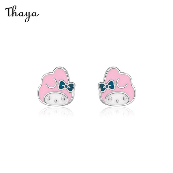 Boucles d'oreilles My Melody en argent 925 de Thaya, motif dessin animé mignon